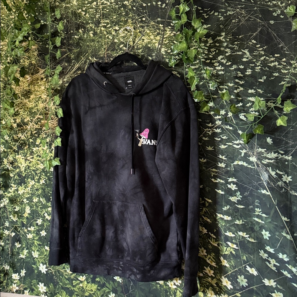 Vans Black Hoodie with Pink Graphic